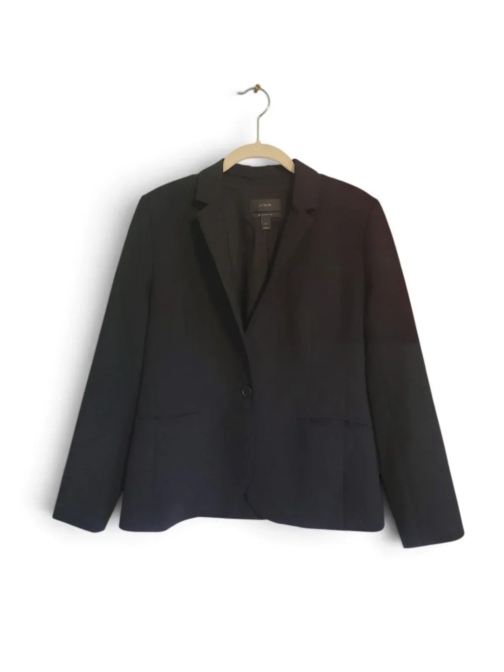 J. Crew #B3231 Bi-Stretch Campbell Black Wool Blazer Size Woman's 6